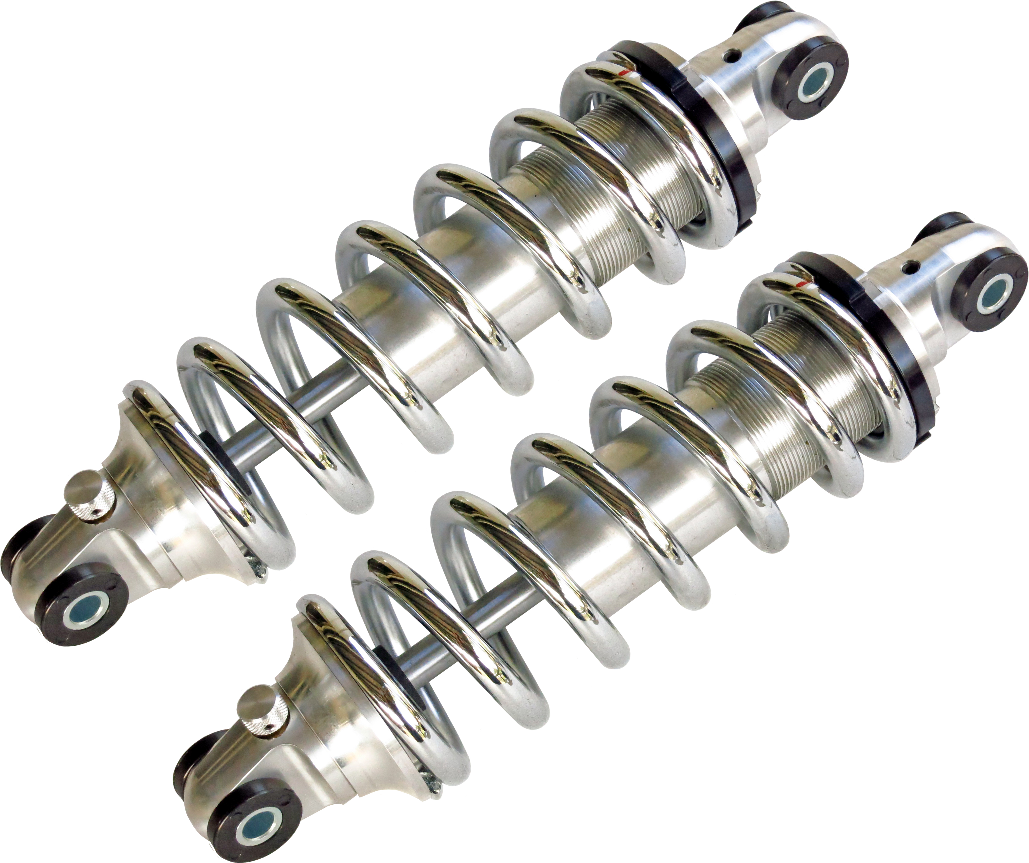 Front Coilovers Aluminum with Chrome Springs Pair Flat Out